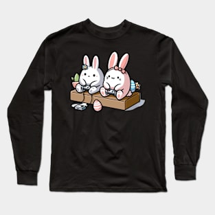 Easter Peeps: Cute Animals Playing Video Games Sticker Long Sleeve T-Shirt